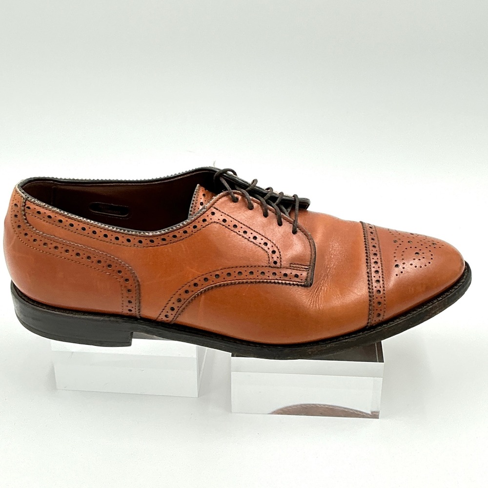 Allen Edmonds Size 11 D Derby Brown Leather Brogue Sanford MSRP $395